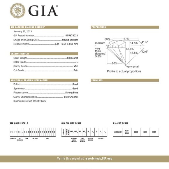 $4000 GIA Natural Diamond Ring  0.7 carat VS1 14K Gold GIA CERTIFICATE US 7 7.3 - Picture 4 of 16